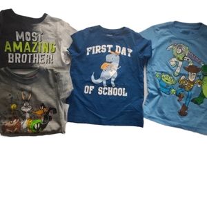 Toddler Boys Bundle Short Sleeve Tee T-shirts Carters Looney Tunes Size 4T